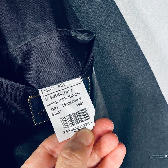 Brooks Brothers Suit Mens 48L Gray Wool 2 Piece Blazer Jacket Pants 38x30 - Picture 7 of 16